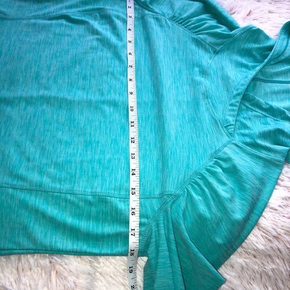 Danskin Long Sleeved Hooded Shirt Green Blue Small Pullover - Picture 5 of 9